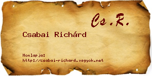 Csabai Richárd névjegykártya